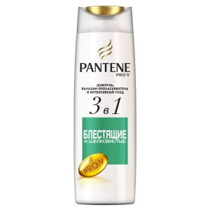 PANTENE Шампунь 3в1 Блестящие и Шелковистые 360мл