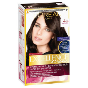 L'Oreal Paris Стойкая крем-краска для волос "Excellence", оттенок 4.00, Каштановый - 1
