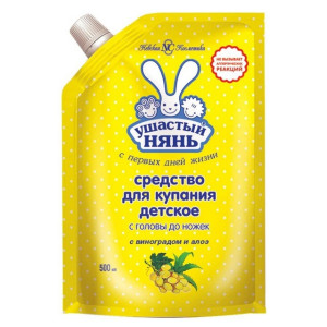 Средство для купания Ушастый нянь 3 в 1 с головы до ножек детей любого возраста, начиная с рождения, а также взрослых и детей с чувствительной кожей головы и склонных к аллергии 500 мл