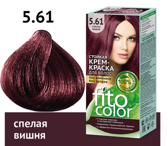 Краска для волос FitoColor стойкая крем-краска тон 5.61 спелая вишня 115 мл – 1