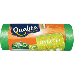 QUALITA Пакеты для мусора 120л 15шт