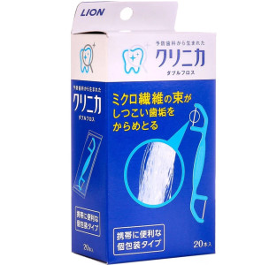 Lion CLINICA Зубная нить с двухсторонним пластиковым держателем 20штук