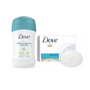 Део стик dove 40мл прикосновение природы+кр/мыло нежное отшелушивание промо
