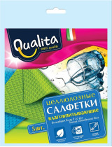 Салфетки для уборки Qualita целлюлозные влаговпитывающие 5шт
