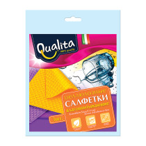 Салфетки для уборки Qualita целлюлозные влаговпитывающие 3шт