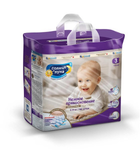 Подгузники Солнце и Луна M 4-9 кг mega-pack 60 шт