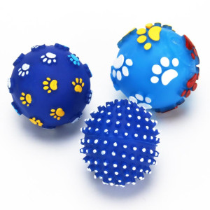 Игрушка-пищалка "Мячик", резина, d7,5см, 3 дизайна