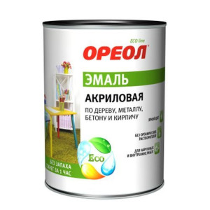 Эмаль Ореол акриловая глянцевая вишневая 0,9кг