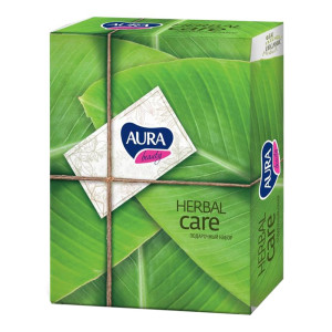 ПН AURA HERBAL CARE Green (Гель для душа Мята и зеленый чай 260мл+Крем для рук Увлажняющий 75мл)