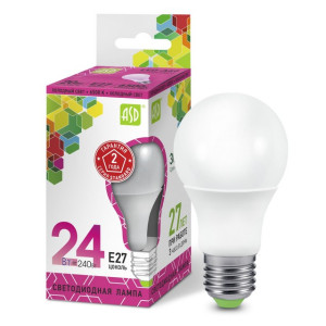 Лампа светодиодная LED-A60-standard 24Вт 230В  Е27 6500К 2160Лм ASD