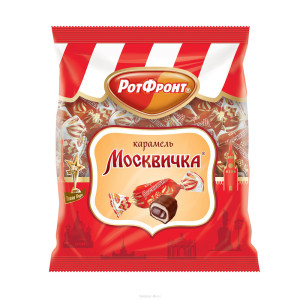 Карамель Москвичка глазированная шоколадной глазурью с ликерной начинкой 250гр