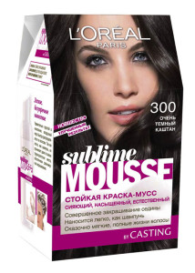 L'Oreal Paris Стойкая краска для волос "Sublime Mousse", оттенок 300, Очень темный каштан, 209 мл - 1