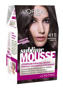 L'Oreal Paris Стойкая краска для волос "Sublime Mousse", оттенок 415, Морозный каштан, 209 мл - 1