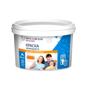 Краска Ярославские краски для стен и потолков моющаяся база А белая матовая 3 кг