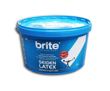 Краска Brite Seidenlatex универсальная белая шелковисто-матовая база А 0.9 л