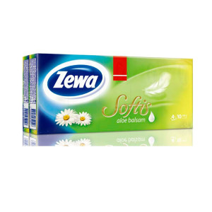 Носовые платки Zewa Softis Алоэ 10*9шт