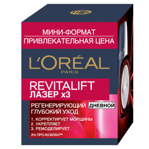 L'Oreal Paris Дневной антивозрастной крем для лица "Ревиталифт Лазер х3" против морщин, 15 мл - 1