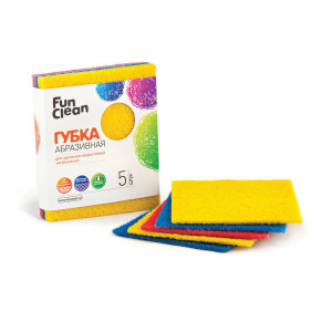 Губка Fun Clean для посуды для сверхстойких загрязнений Абразив 5шт
