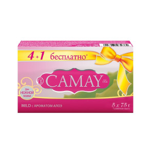 Мыло туалетное Camay Нежное алоэ (3+1 в подарок)  4*75г