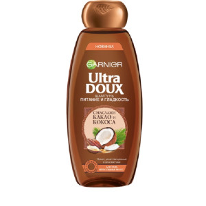 Шампунь для волос Garnier Ultra Doux Питание и гладкость с маслами какао и кокоса", для сухих, непослушных волос 400 мл