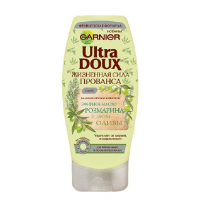 Бальзам-ополаскиватель для волос Garnier Ultra Doux Жизненная сила Прованса Эфирное масло розмарина и листья оливы, для нормальных и ослабленных волос 200 мл