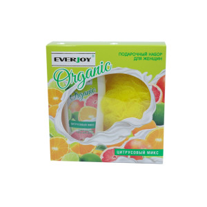 Набор женский Everjoy Organic Цитрусовый микс (мочалка для тела и гель для душа 250мл)