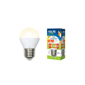 Лампа светодиодная Volpe Optima Led-G45-6W/WW/E14/FR/O Форма Шар, Цвет свечения теплый белый