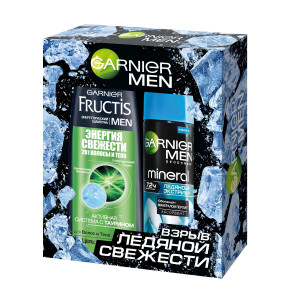 Подарочный набор Garnier Набор Дезодорант-антиперспирант спрей "Mineral, Ледяной экстрим", мужской, 150 мл + Garnier Шампунь и гель для душа 2 в 1 "Fructis Men, Энергия свежести", 250 мл - 1