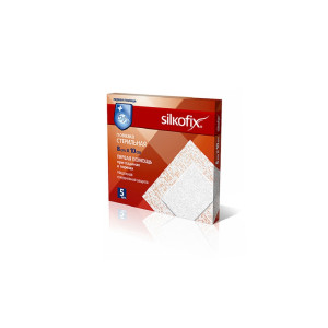 Повязка Silkofix Первая помощь нетканая основа 8х10 см (1 уп=5 повязок)