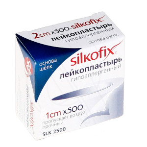 Лейкопластырь Silkofix шелковая основа 1см х500см