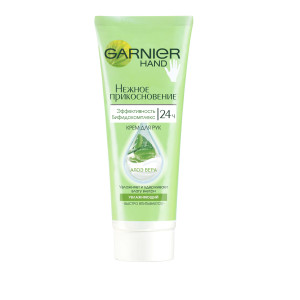 Garnier Крем для рук "Нежное прикосновение" с экстрактом алоэ вера, увлажняющий, 75 мл