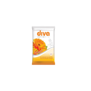 Салфетки влажные Diva intimate для интимной гигиены с экстрактом календулы №20