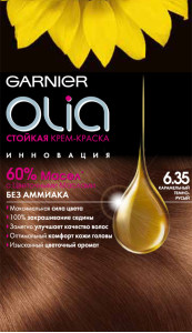 Garnier Стойкая крем-краска для волос "Olia" без аммиака, оттенок 6.35, Карамельный темно-русый - 1