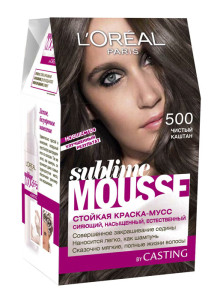L'Oreal Paris Стойкая краска для волос "Sublime Mousse", оттенок 500, Чистый каштан, 209 мл - 1