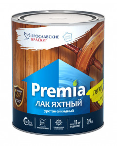 Лак яхтный Premia глянцевый, алкидно-уретановый УФ-фильтр 0.9 л(0.8 кг)