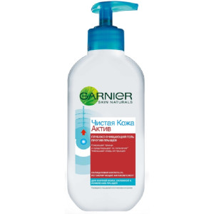 Гель для умывания Garnier Skin Naturals  Чистая Кожа, Актив очищающий, против прыщей, для жирной кожи 200 мл - 1