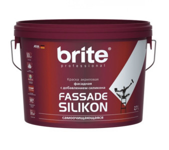 Краска Brite Fassadesilikon фасадная с добавлением силикона база А 2.7 л