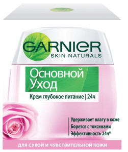 Крем для лица Garnier Skin Naturals  Основной уход глубокое питание, для сухой и чувствительной кожи 50 мл - 1