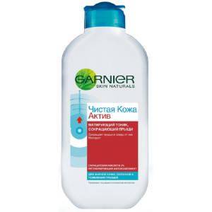 Тоник для лица Garnier Skin Naturals  Чистая кожа, Актив против прыщей и несовершенств, для жирной кожи 200 мл
