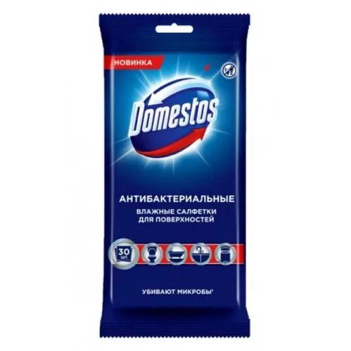 Салфетки влажные Domestos антибактериальные для поверхности 30 шт – 1