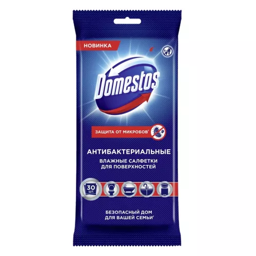 Салфетки влажные Domestos антибактериальные для поверхности 30 шт – 3