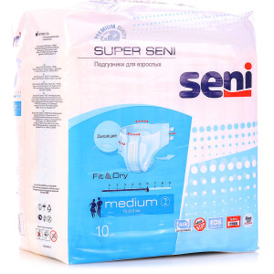 Подгузники seni super д/взрослых medium 10шт дышащие se-094-me10-ja1(12шт)