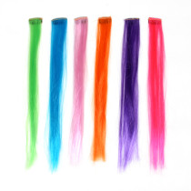 Цветные пряди волос Beriotti на гребне ПВХ 6 цветов 35-40 см
