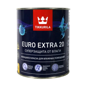 Краска Tikkurila Euro Extra 20 интерьерная база А суперзащита от влаги 9 л