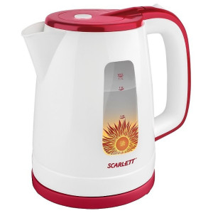 Чайник на подставке Scarlett SC-EK18P37 белый с красным 1850-2200Вт 1,7л
