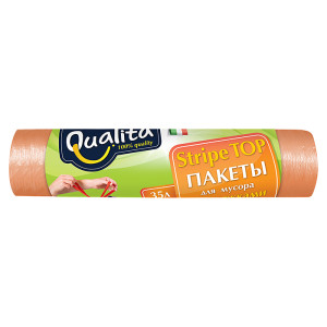 QUALITA Пакеты для мусора Strong 35л 15шт с затяжками