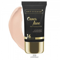 Тональный крем Art Visage Cover Face устойчивый матирующий с увлажняющим комплексом и витамином Е оттенок 205 кремовый 25 мл