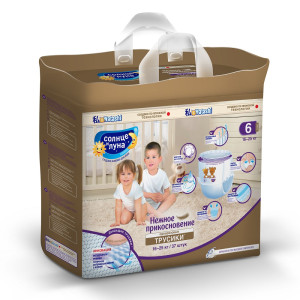 Подгузники-трусики Солнце и Луна нежное прикосновение 6XXL 16-25 кг jambo-pack 37 шт