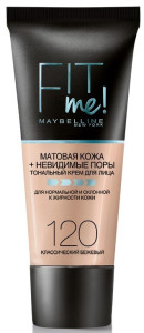 Тональный крем Maybelline New York Fit Me Матовая кожа+невидимые поры тон 120 классический бежевый 30 мл - 1