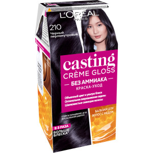 Краска для волос L`Oreal Paris Casting Creme Gloss оттенок 210 Черный перламутровый  - 1